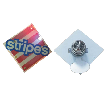 6-LED Flashing Square Button Pin