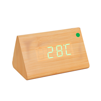 LED Wooden Triangle Clock