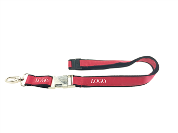 Two-Layer Satin Polyester Lanyard with Metal Buckle