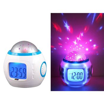 LED Starry Sky Projection Alarm Clock with Music