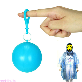Disposable Portable Raincoat with Hooked Ball