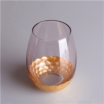 Egg Shaped Wine Glass with Gold Foil
