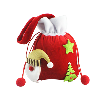 Short Velvet Christmas Gift Bag