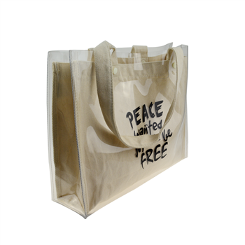 Dual-Layer PVC & Canvas Tote Bag