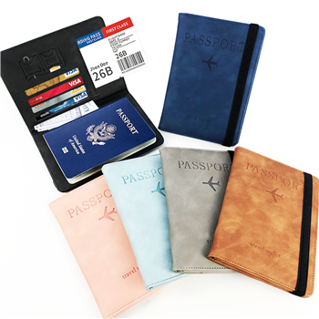 PU Leather RFID Blocking Passport Wallet