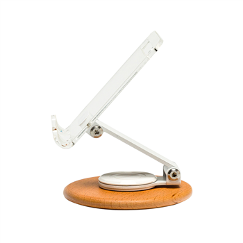 Clear Acrylic Adjustable Phone Stand with Wooden Base