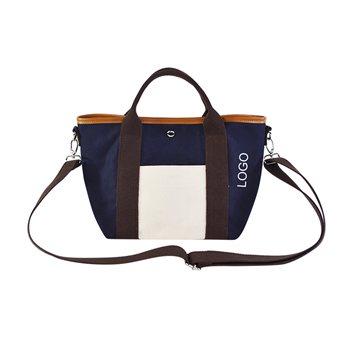 Canvas Shoulder Tote Bag with Front Pocket