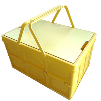 Foldable Storage Box with Wood-Pattern Lid