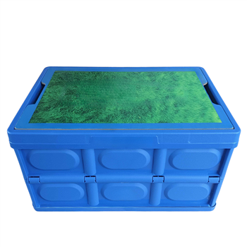 Foldable Storage Box with Wood-Pattern Lid